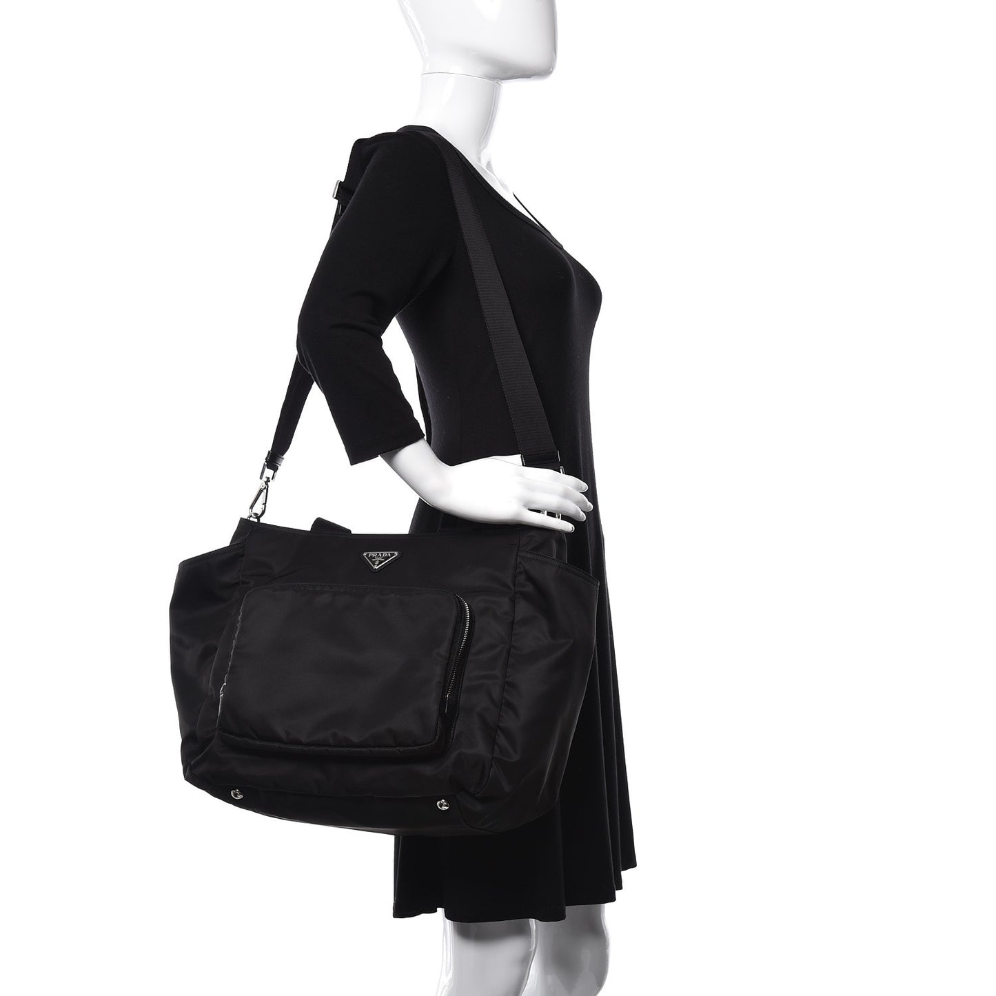 Nylon Vela Baby Bag Black