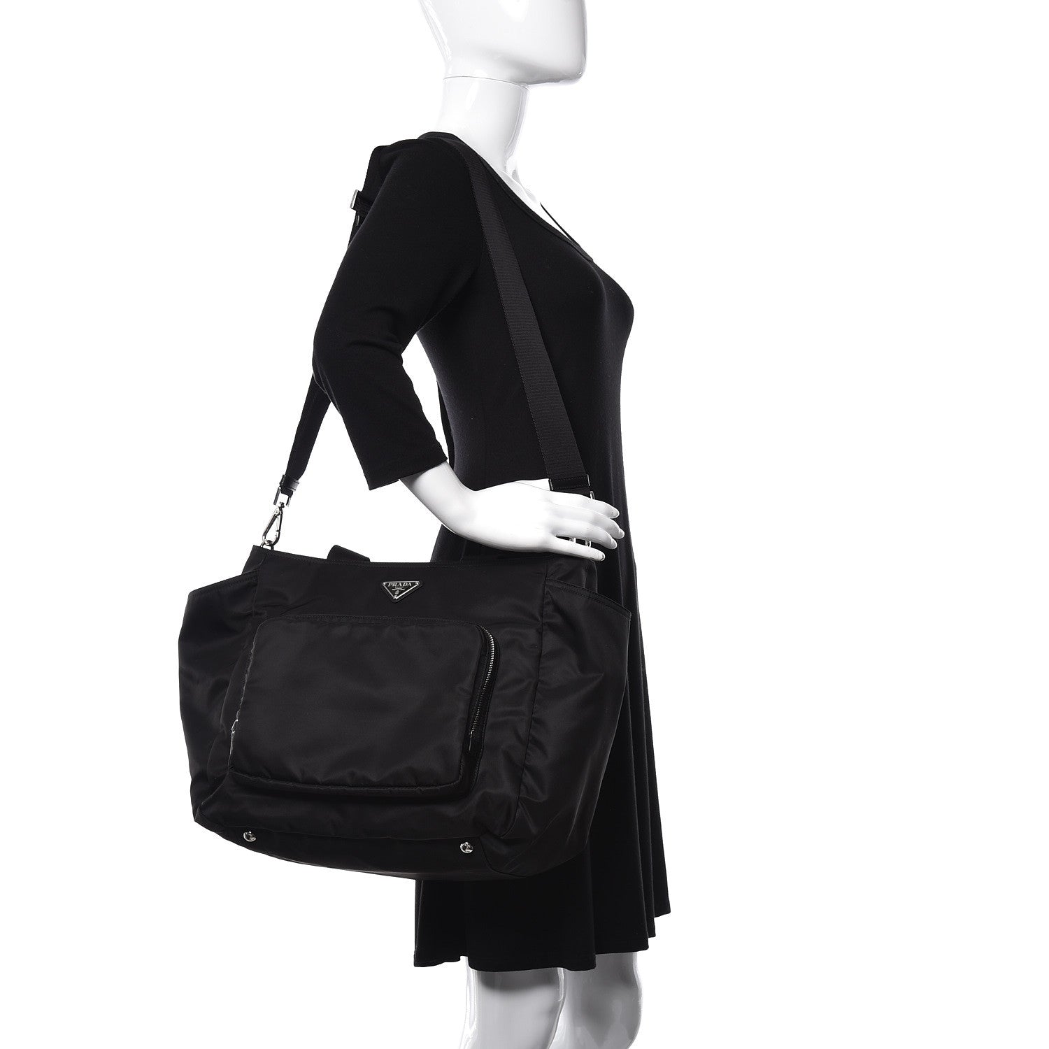 Prada Nylon Vela Baby Bag Black 3 of 14
