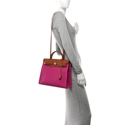 Hermes Vache Hunter Toile Herbag Zip 31 PM Magnolia Fauve 2 of 11