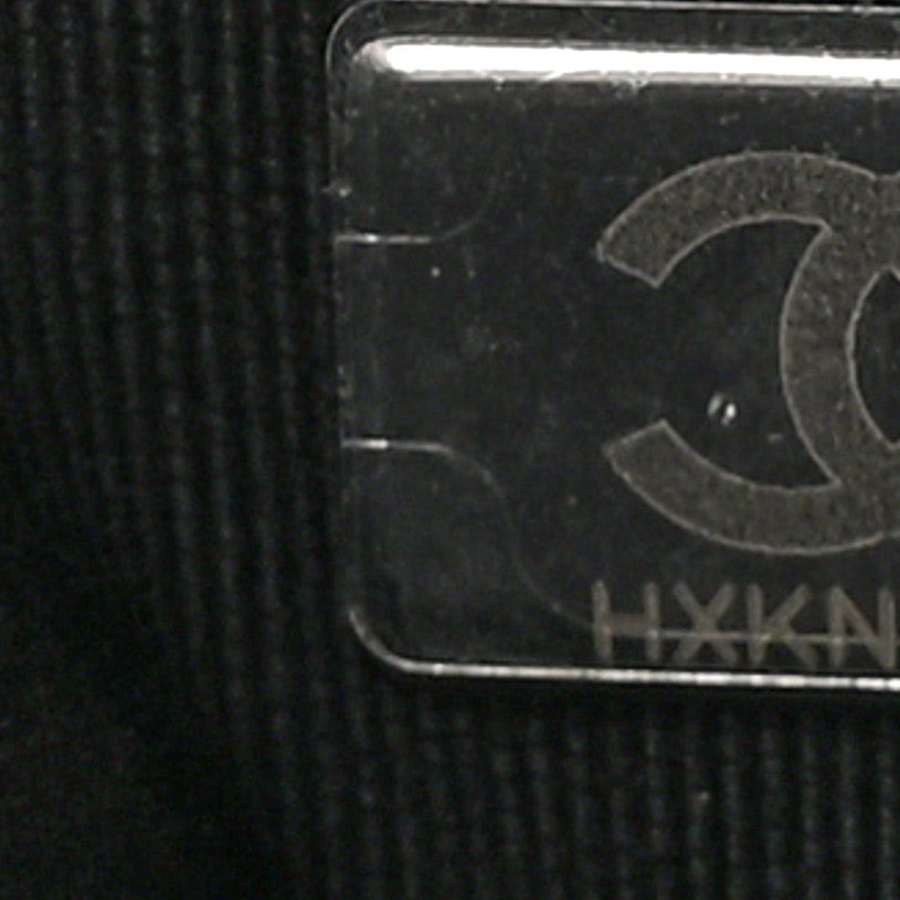 Canvas Calfskin Striped Medium Deauville Tote Black White