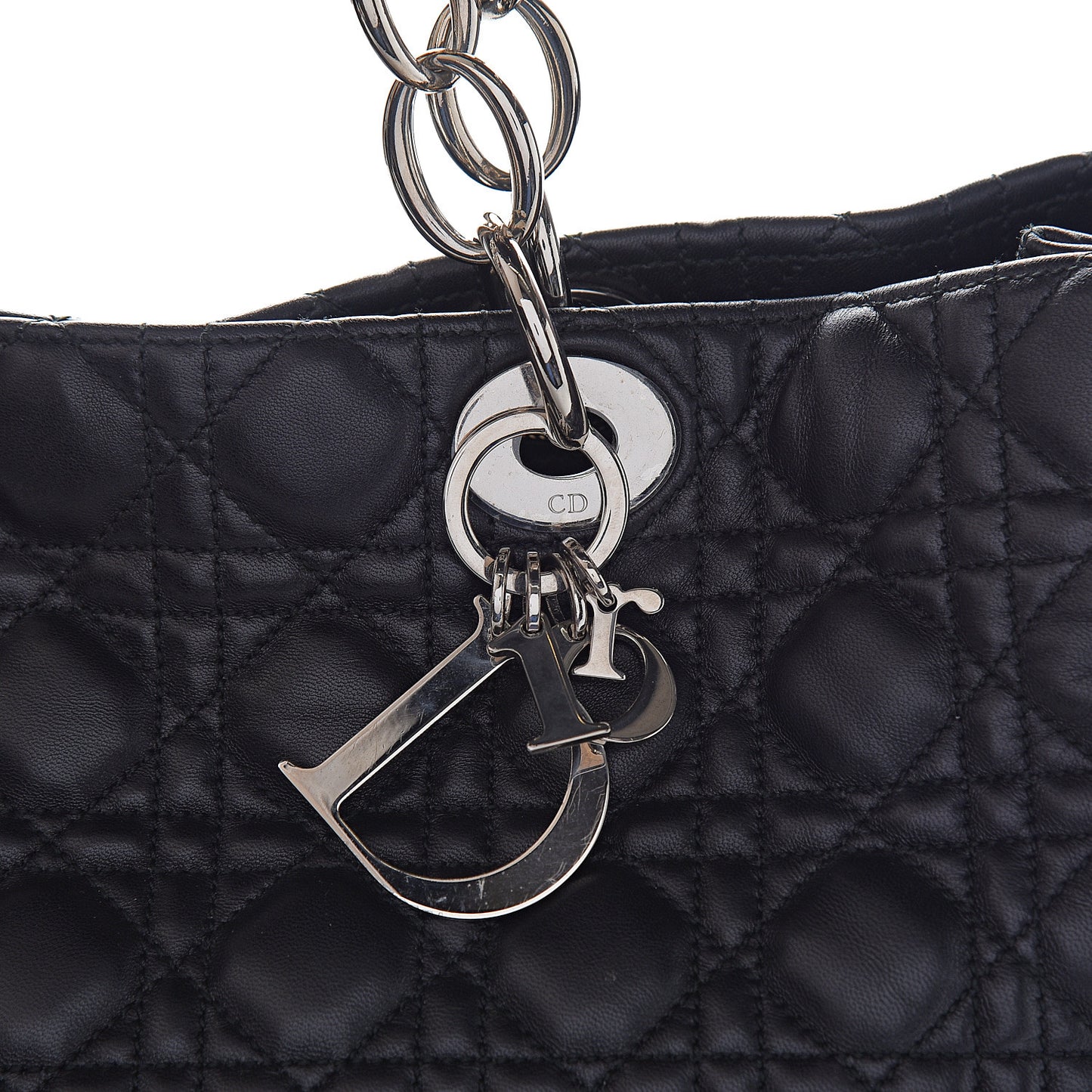 Lambskin Cannage Medium Dior Soft Shopping Tote Black