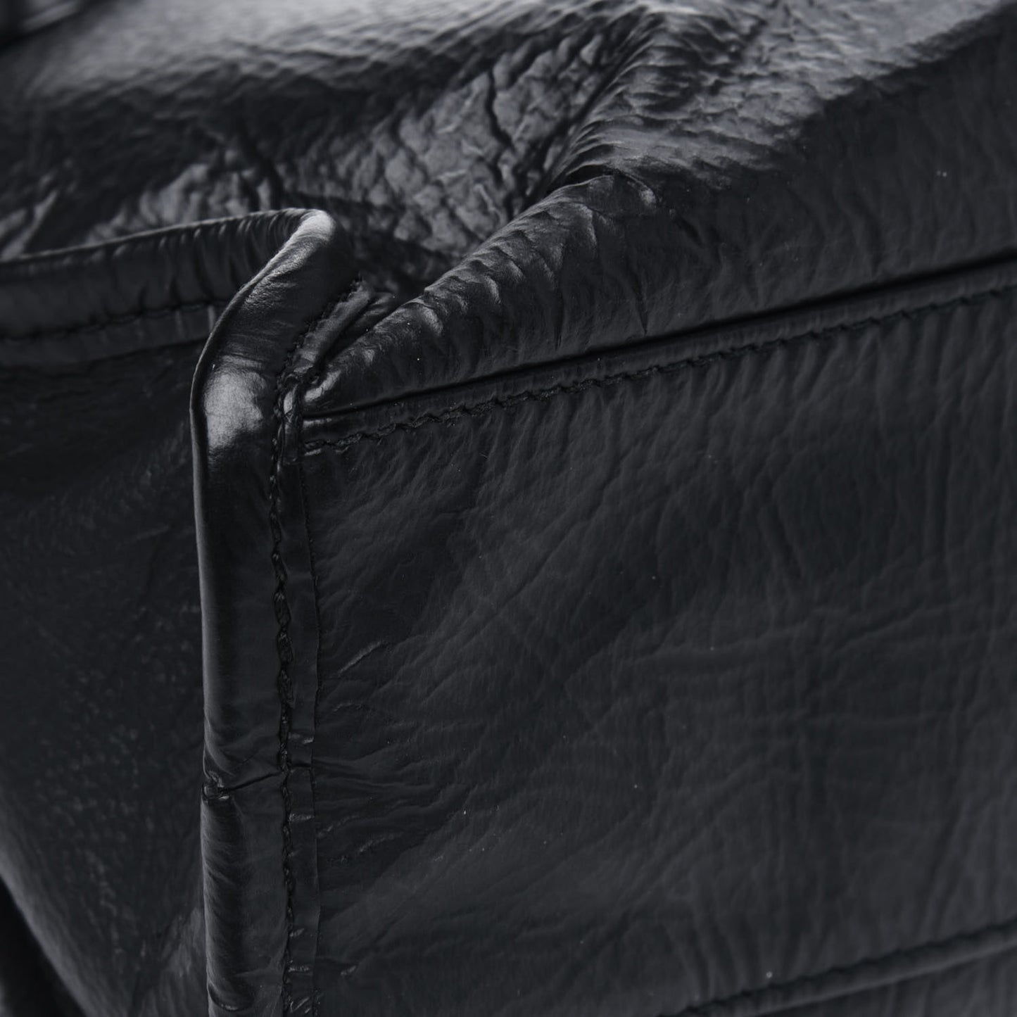 Matte Goatskin Rubber Covered Classic Hardware Mini City Black