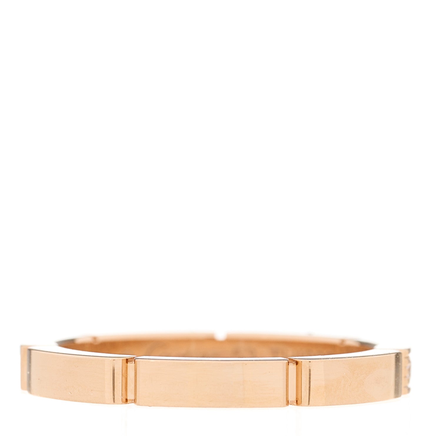 Cartier 18K Pink Gold Diamond Maillon Panthere Half Diamond Wedding Band Ring 53 6.5 3 of 6
