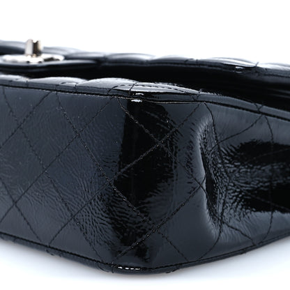Chanel Distressed Patent Quilted Medium Double Flap Black 11 of 12