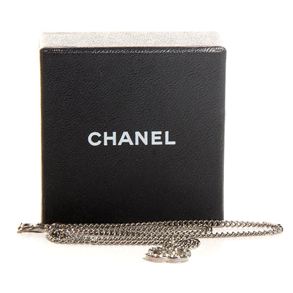 Chanel Crystal CC Timeless Necklace Silver 5 of 5
