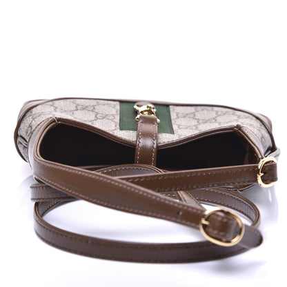 Gucci GG Supreme Monogram Azalea Calfskin Web Mini Jackie 1961 Hobo Beige Ebony Brown Sugar 12 of 14