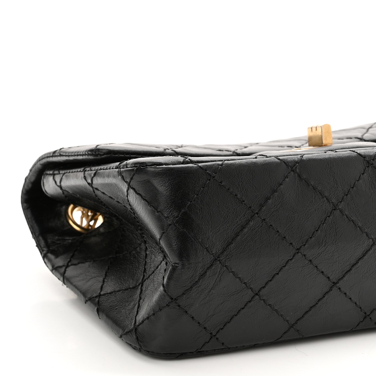 Chanel Aged Calfskin Quilted 2.55 Reissue Mini Flap Black 9 of 11