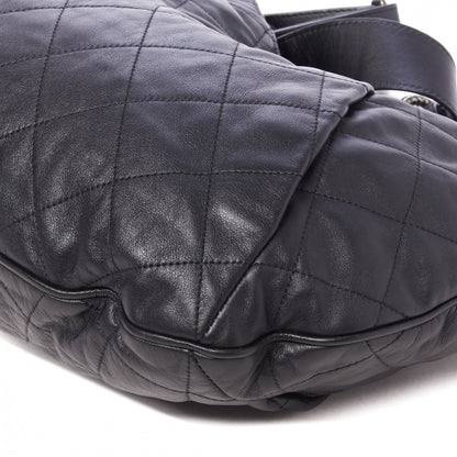 Chanel Calfskin Coco Pleats Hobo Black 5 of 9