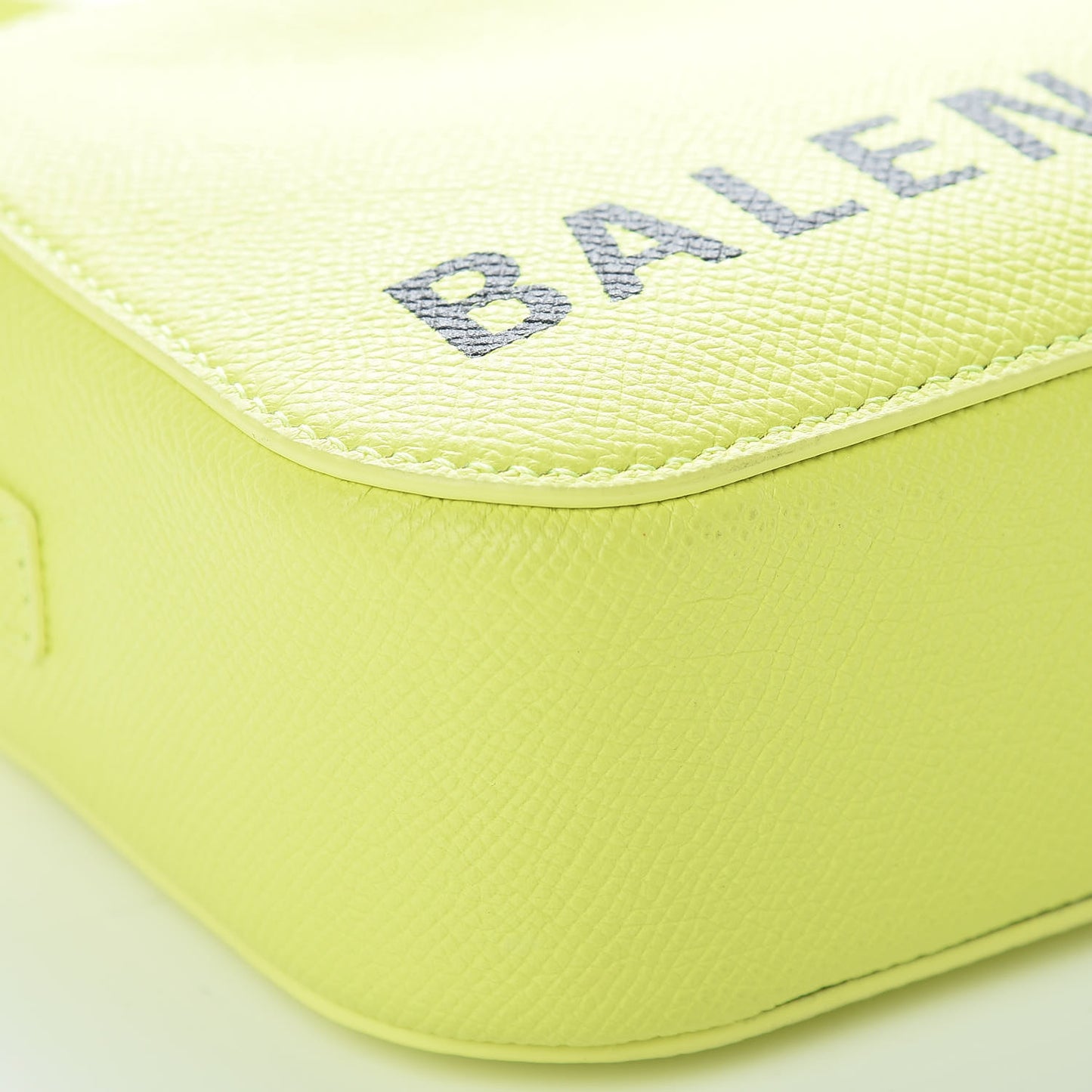 Signature Grained Calfskin Logo XS Ville Camera Bag Acid Green Black
