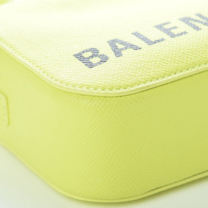 Balenciaga Signature Grained Calfskin Logo XS Ville Camera Bag Acid Green Black 9 of 10