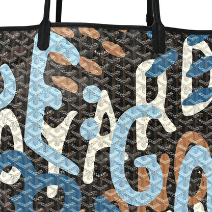 Goyard Goyardine Saint Louis Lettres Camouflage GM Black Blue 8 of 10