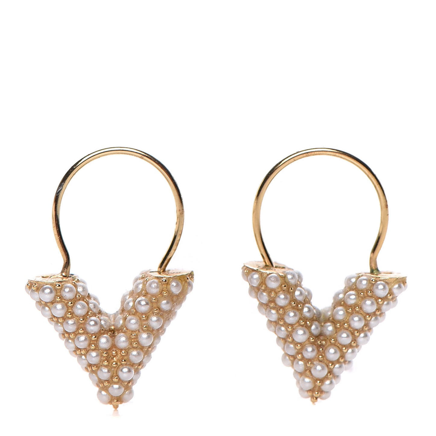 Brass Essential V Hoop Earrings Gold