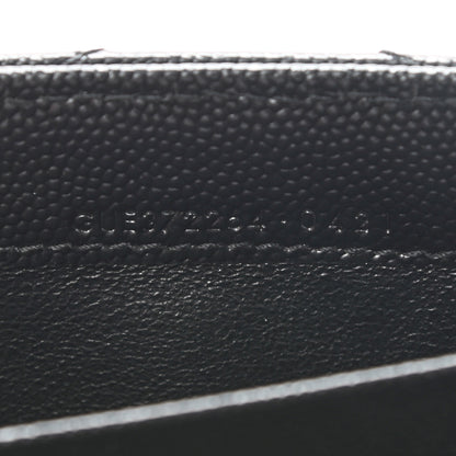 Saint Laurent Grain De Poudre Matelasse Chevron Monogram Flap Wallet Black 8 of 8
