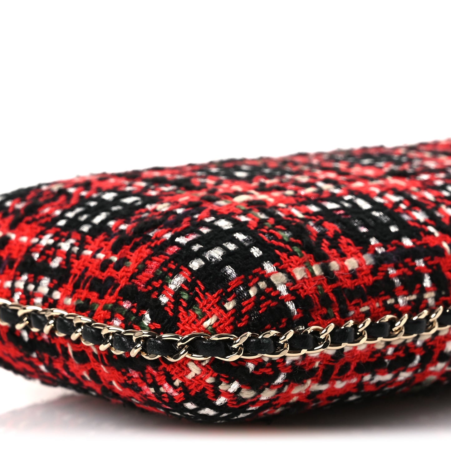 Tweed Chain Around Phone Holder Red Multicolor