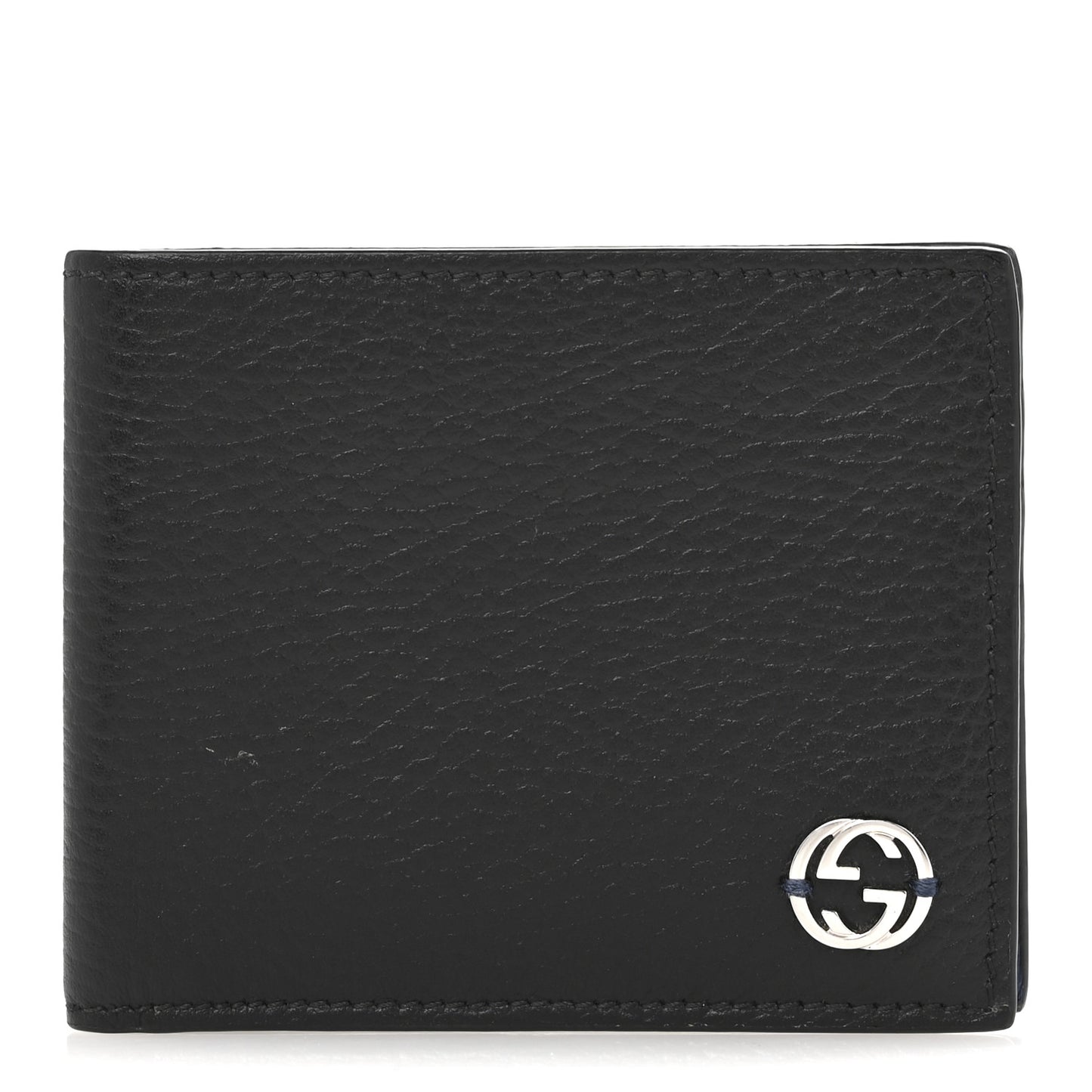 Dollar Calfskin Bi-Color Interlocking G Bi-Fold Wallet Black Caspian