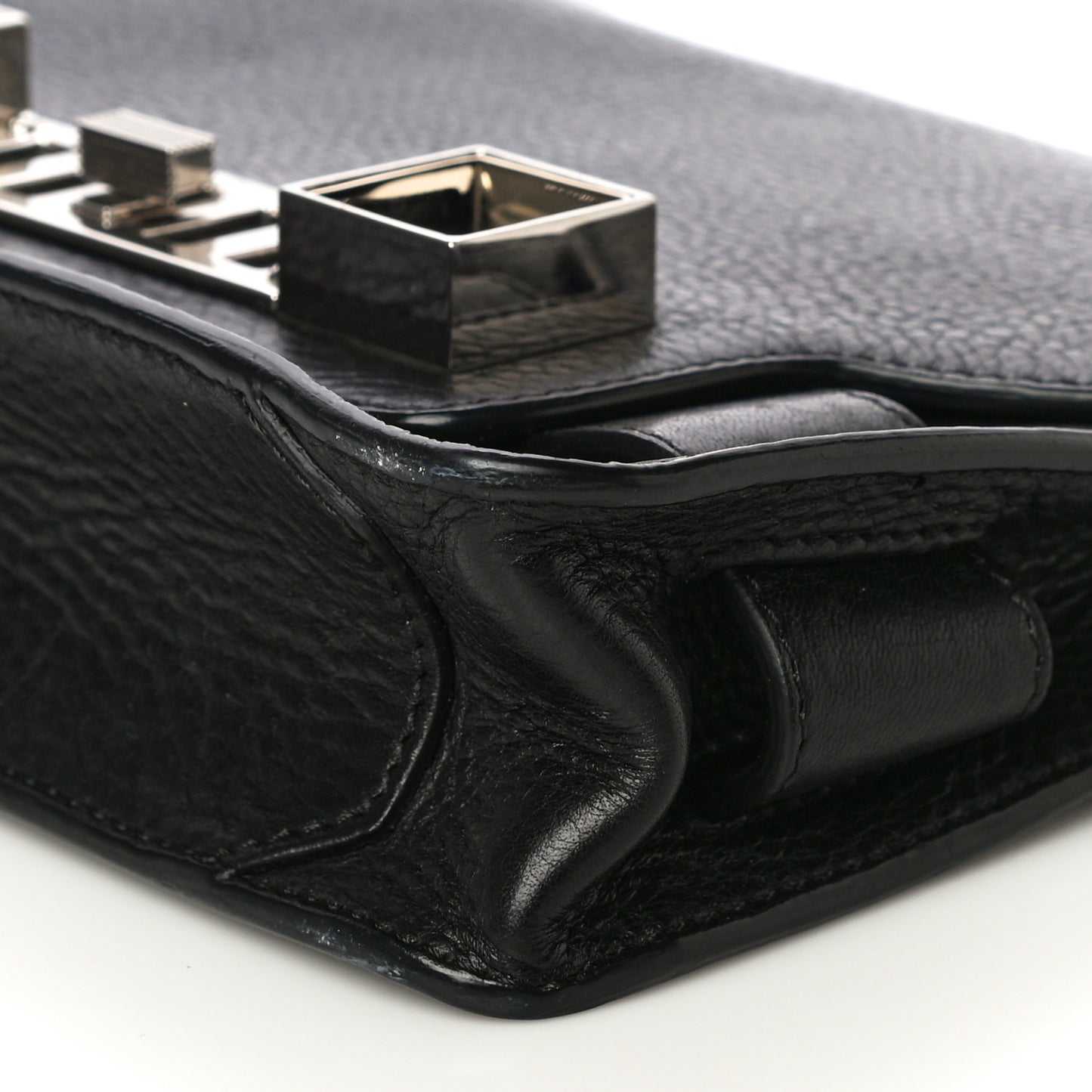 Textured Leather PS11 Wristlet Clutch Black