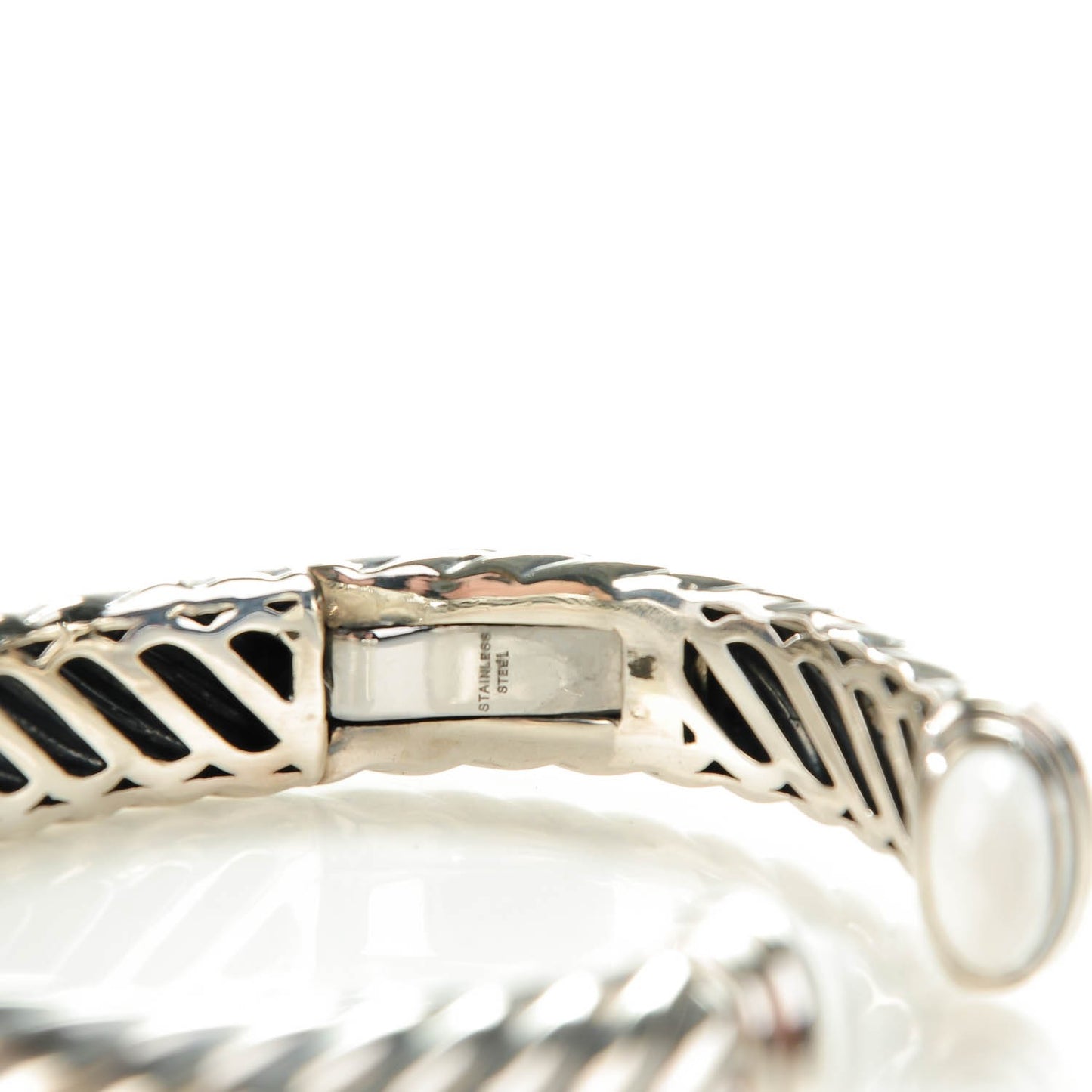 Sterling Silver White Agate 10mm Waverly Bracelet