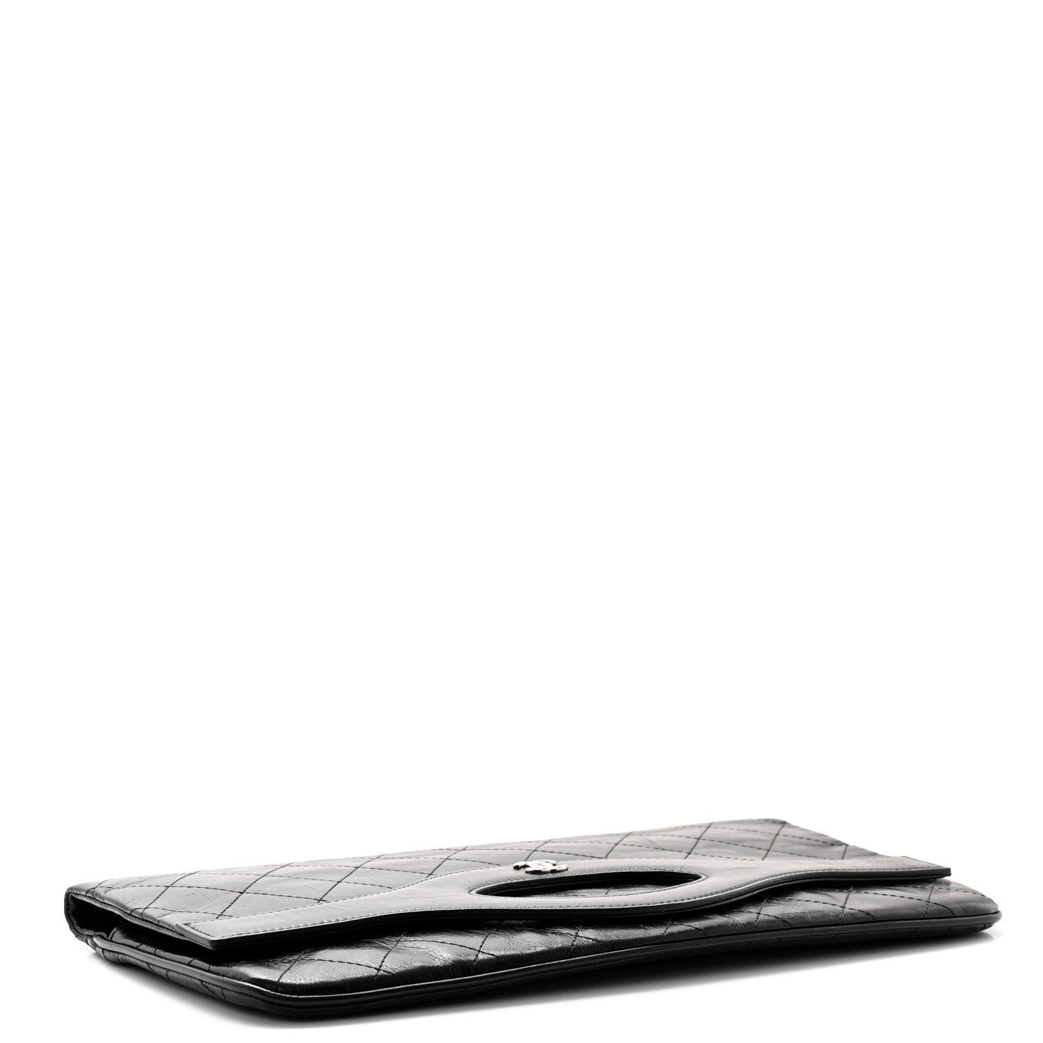 Chanel Shiny Crumpled Calfskin Large 31 Pouch Black 4 of 7