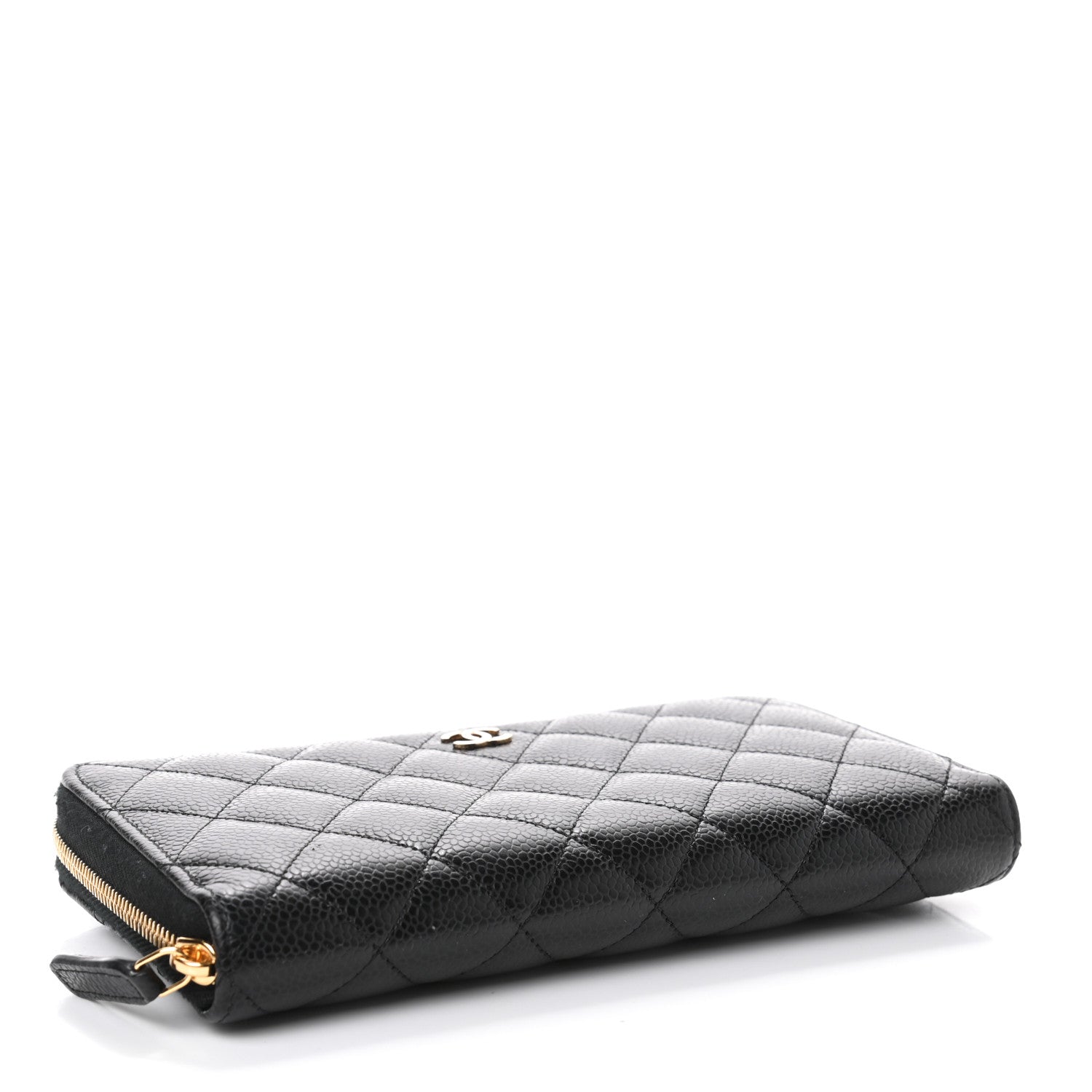 Chanel Caviar Quilted Large Gusset Zip Around Wallet Black 3 of 4