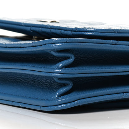 Chanel Caviar Quilted Mini Wallet On Chain WOC Blue 10 of 12