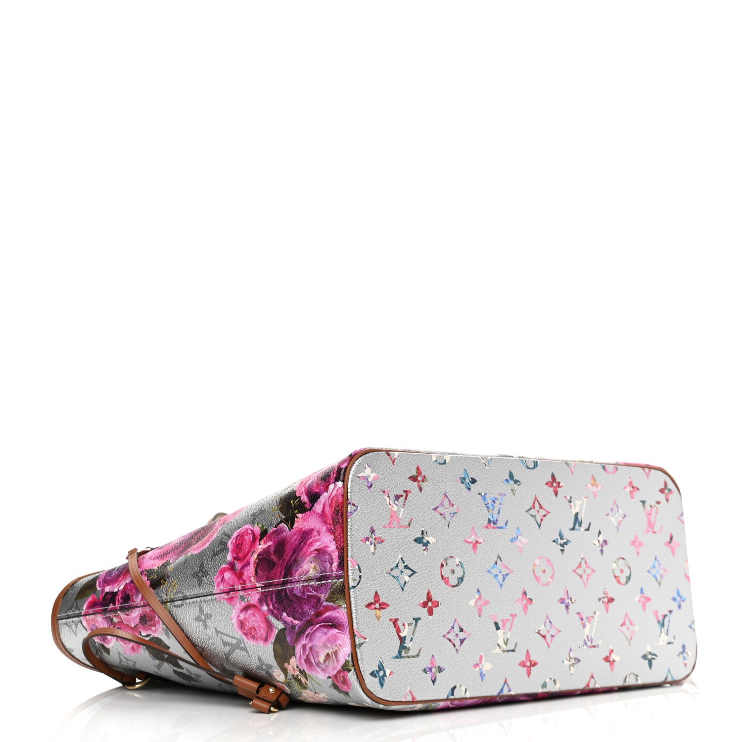 Louis Vuitton Metallic Monogram LV Garden Neverfull MM Silver 4 of 9