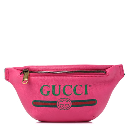Gucci Grained Calfskin Small Logo Belt Bag Box Pink Green 1 of 9