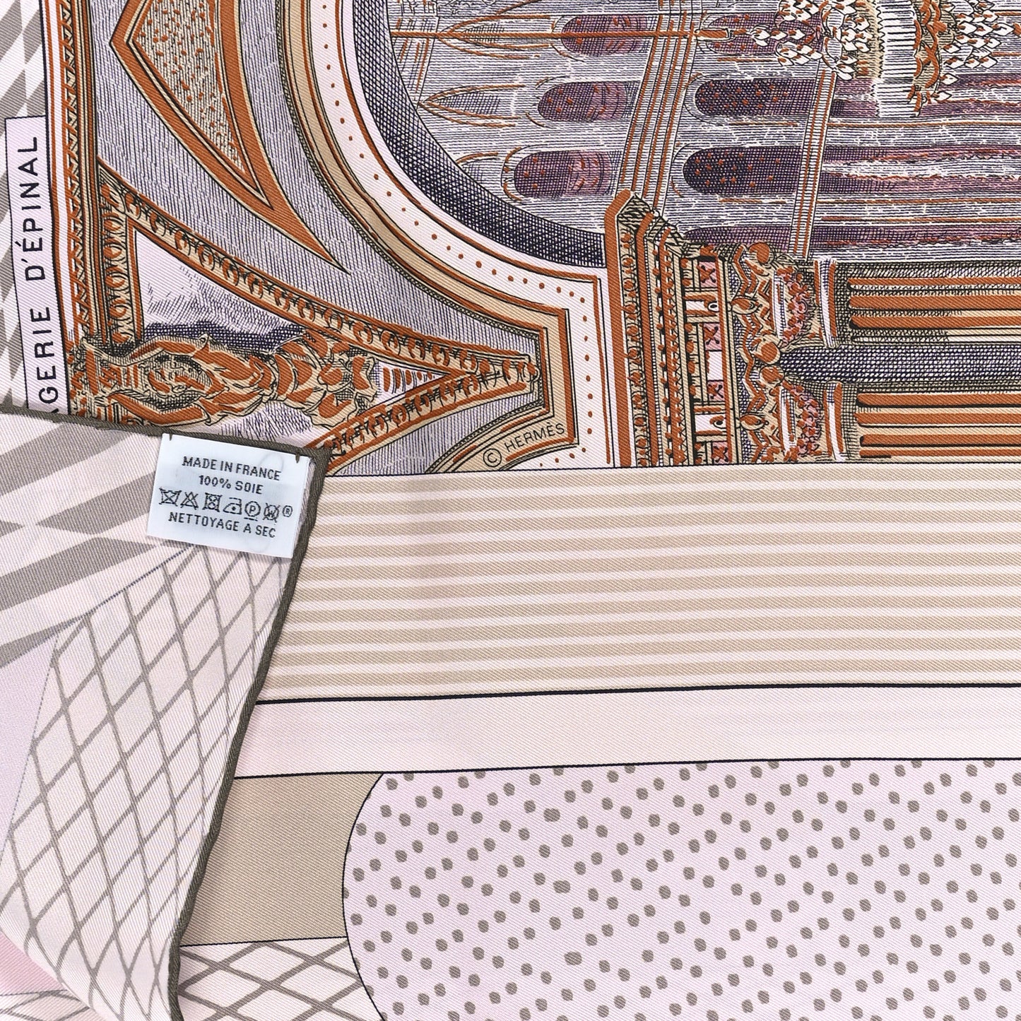 Silk Grand Theatre Nouveau Scarf 90 Rose Pale Etoupe