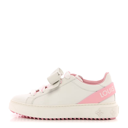 Louis Vuitton Calfskin Time Out Bow Sneakers 37 White Pink 1 of 13