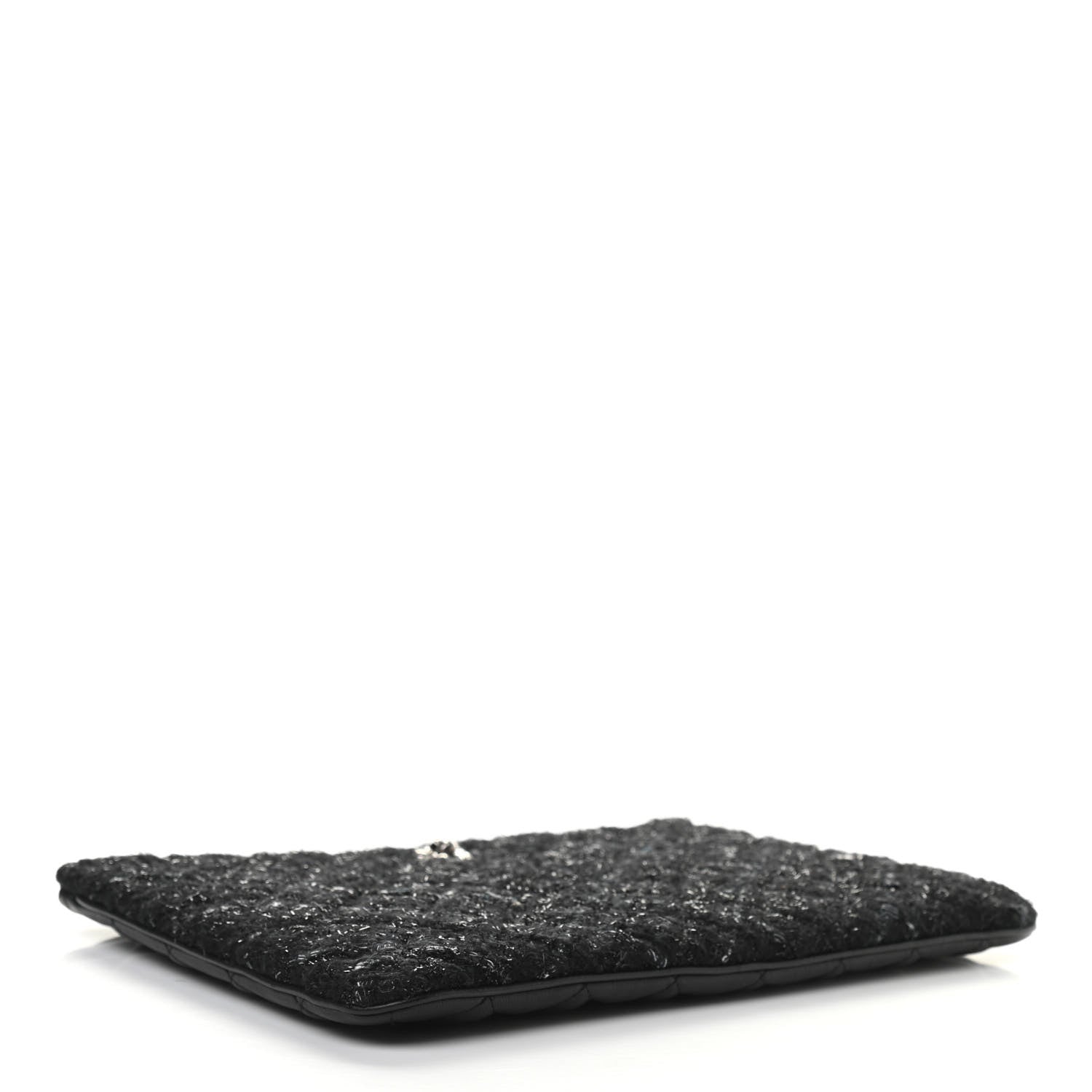 Chanel Tweed Lambskin Quilted Small Case Black 4 of 7