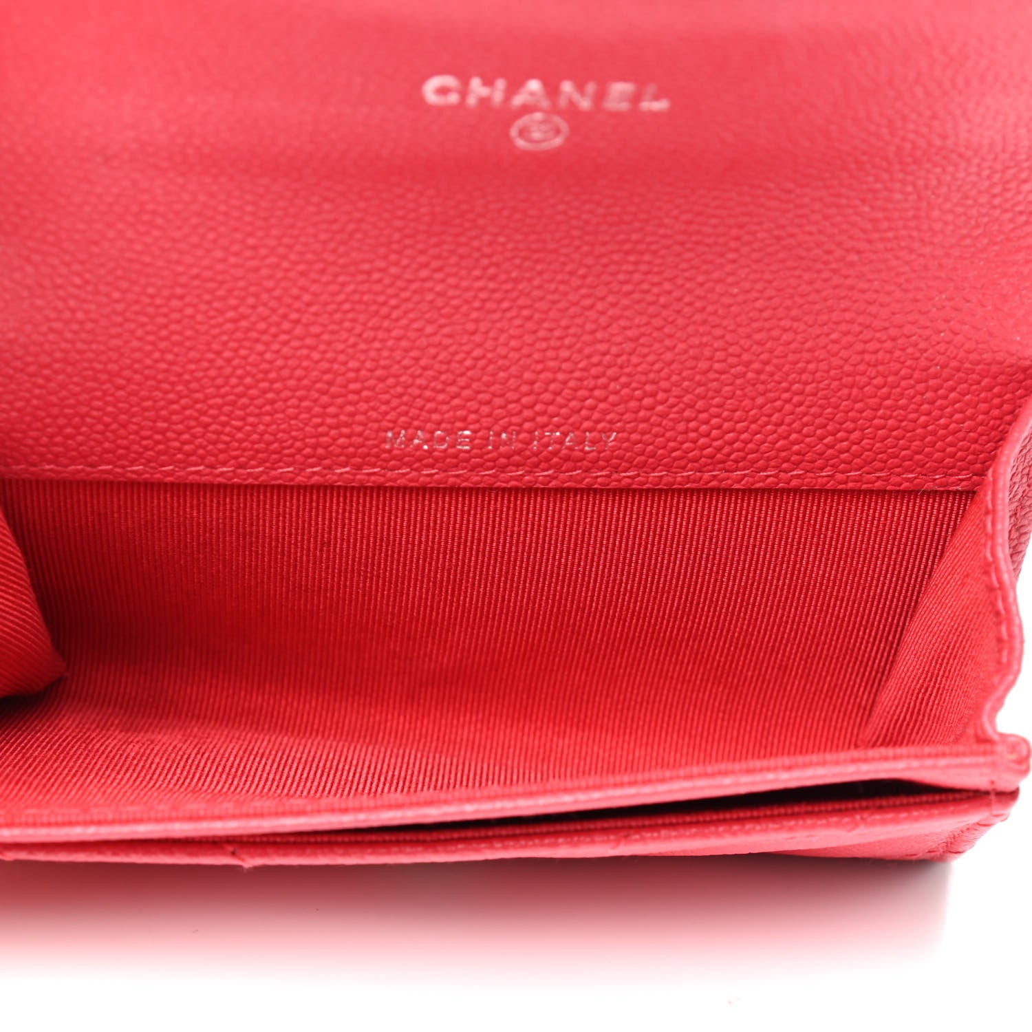 Chanel Caviar Chevron Quilted Flap Card Holder Red 4 of 11