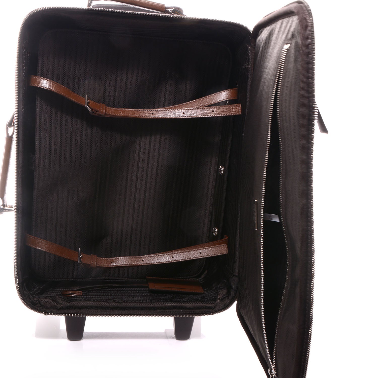 Prada Saffiano Trolley Luggage Cacao 6 of 9