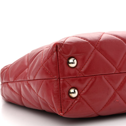 Chanel Calfskin Quilted In the Business North South Tote Red 11 of 13