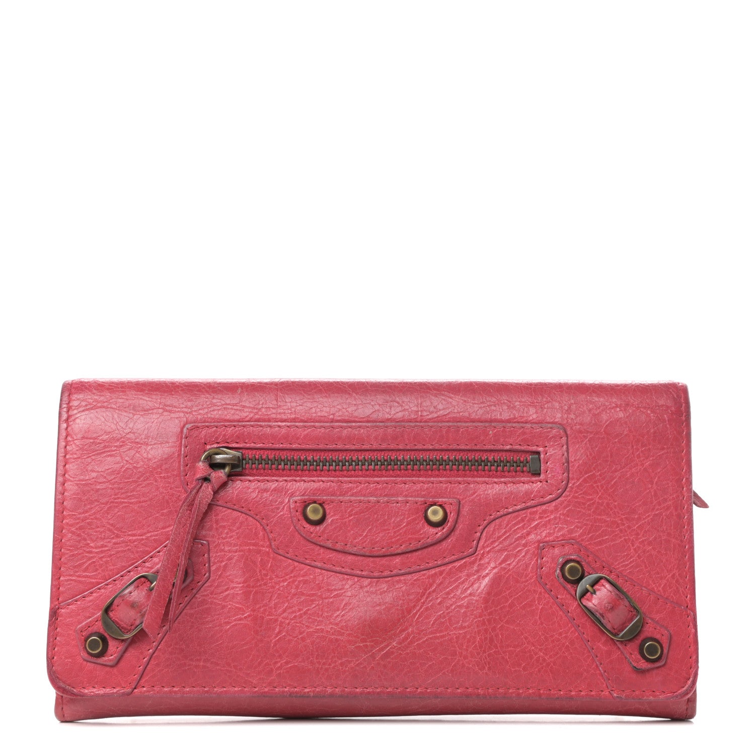 Balenciaga Agneau Classic Hardware Money Wallet Rose Thulian 1 of 6