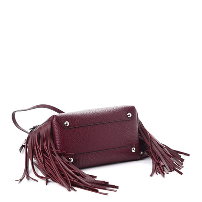 Burberry Grainy Calfskin Studded Fringe Baby Banner Tote Damson Magenta 4 of 7