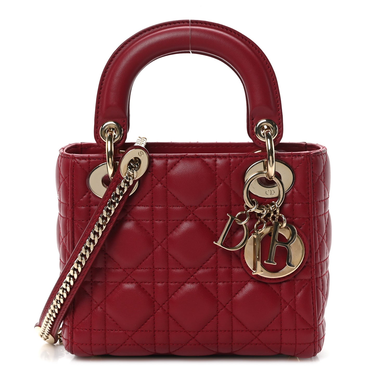 Lambskin Cannage Mini Lady Dior Red