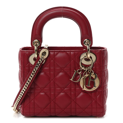 Christian Dior Lambskin Cannage Mini Lady Dior Red 1 of 9