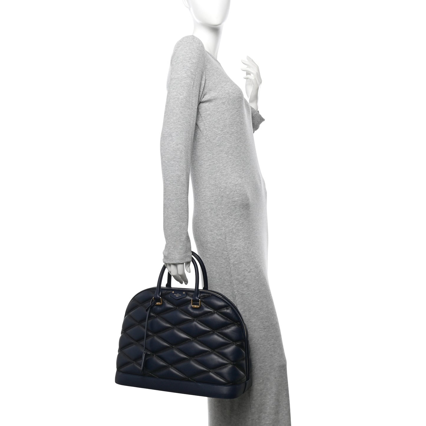 Lambskin Malletage Alma GM Navy Blue