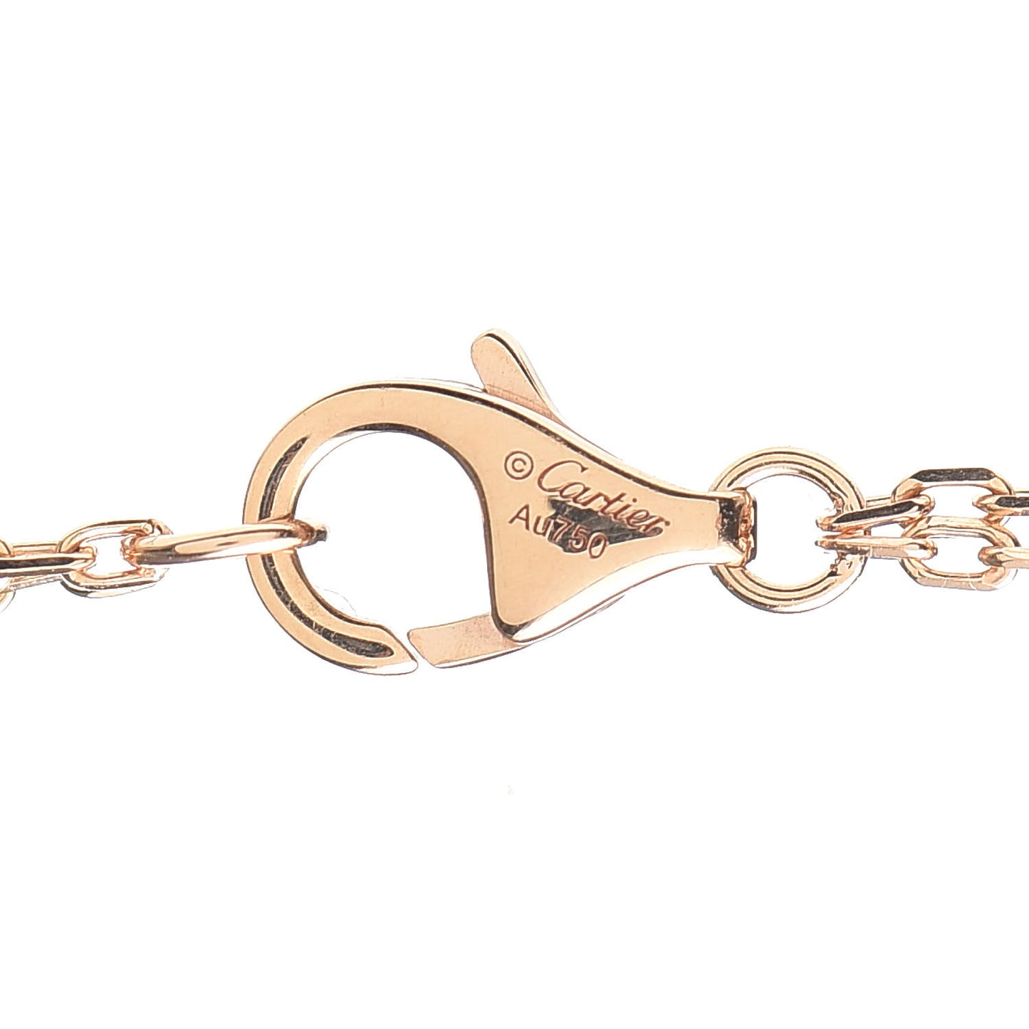 18K Pink Gold 2 Diamond LOVE Necklace