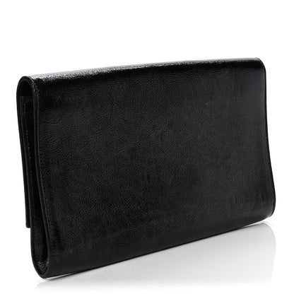 Saint Laurent Textured Patent Monogram Large Belle De Jour Clutch Black 3 of 6