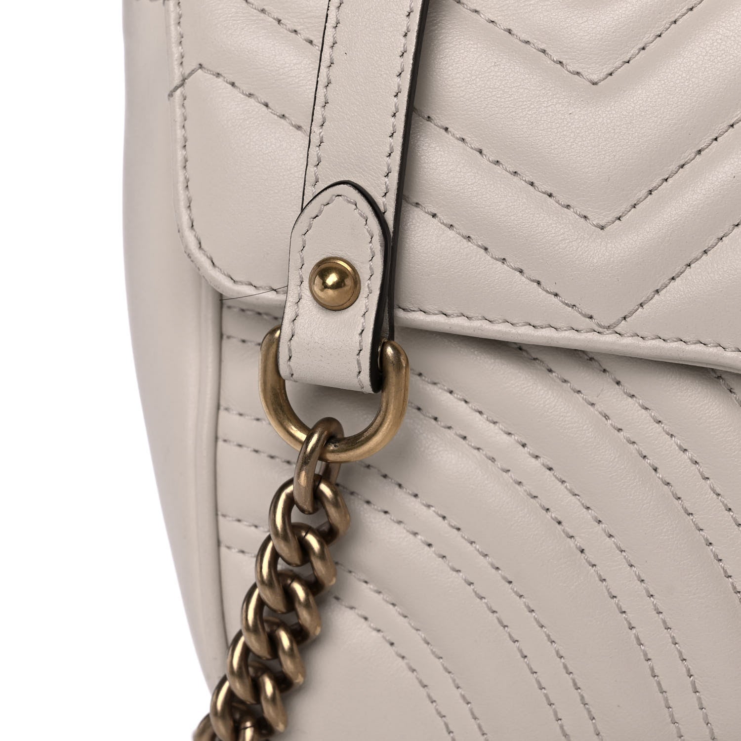 Gucci Calfskin Matelasse Small GG Marmont Shoulder Bag White 10 of 20