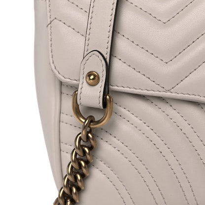 Gucci Calfskin Matelasse Small GG Marmont Shoulder Bag White 10 of 20