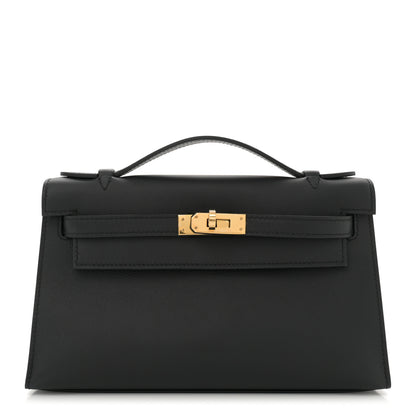 Hermes Swift Kelly Pochette Clutch Black 1 of 11