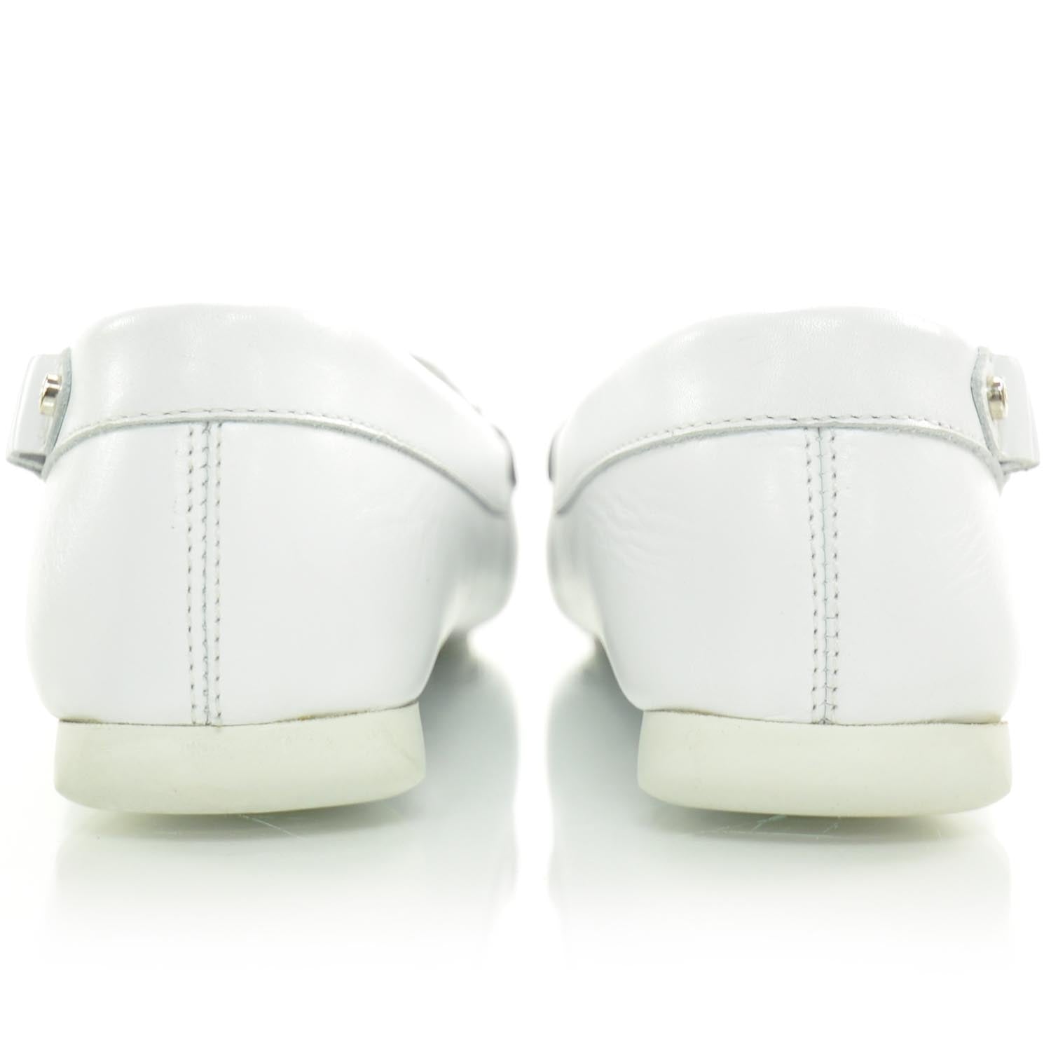 Christian Dior Leather Driving Loafers 35.5 White 3 of 8