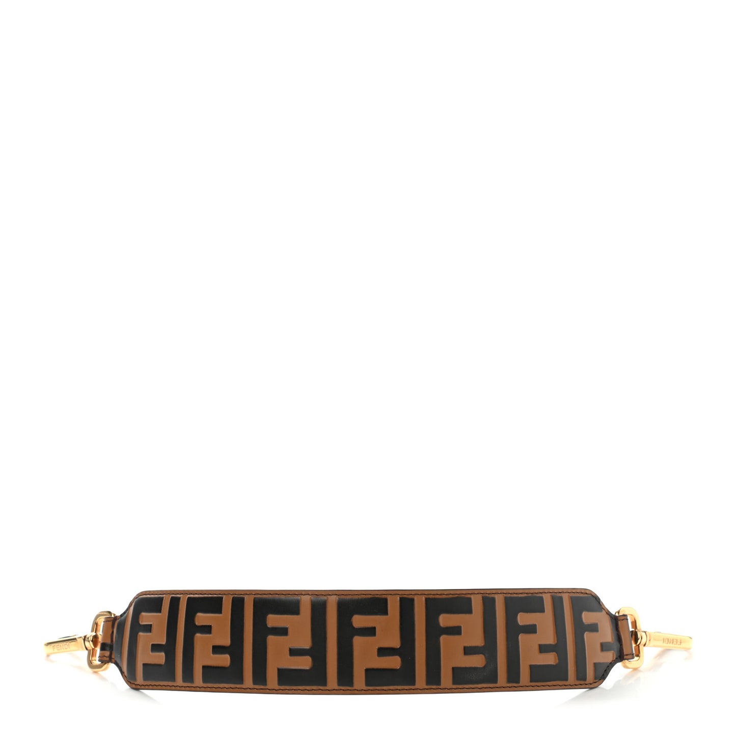 Calfskin FF 1974 Embossed Mini Strap You Tobacco Black