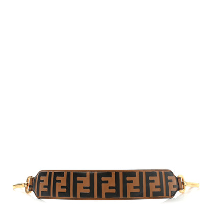 Fendi Calfskin FF 1974 Embossed Mini Strap You Tobacco Black 1 of 7
