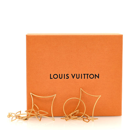 Louis Vuitton Metal Twiggy Drop Earrings Gold 5 of 5