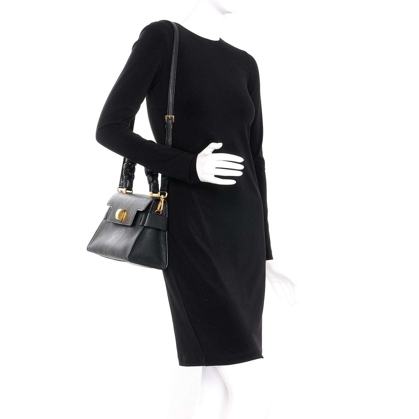 Goatskin Madras Click Top Handle Nero Black