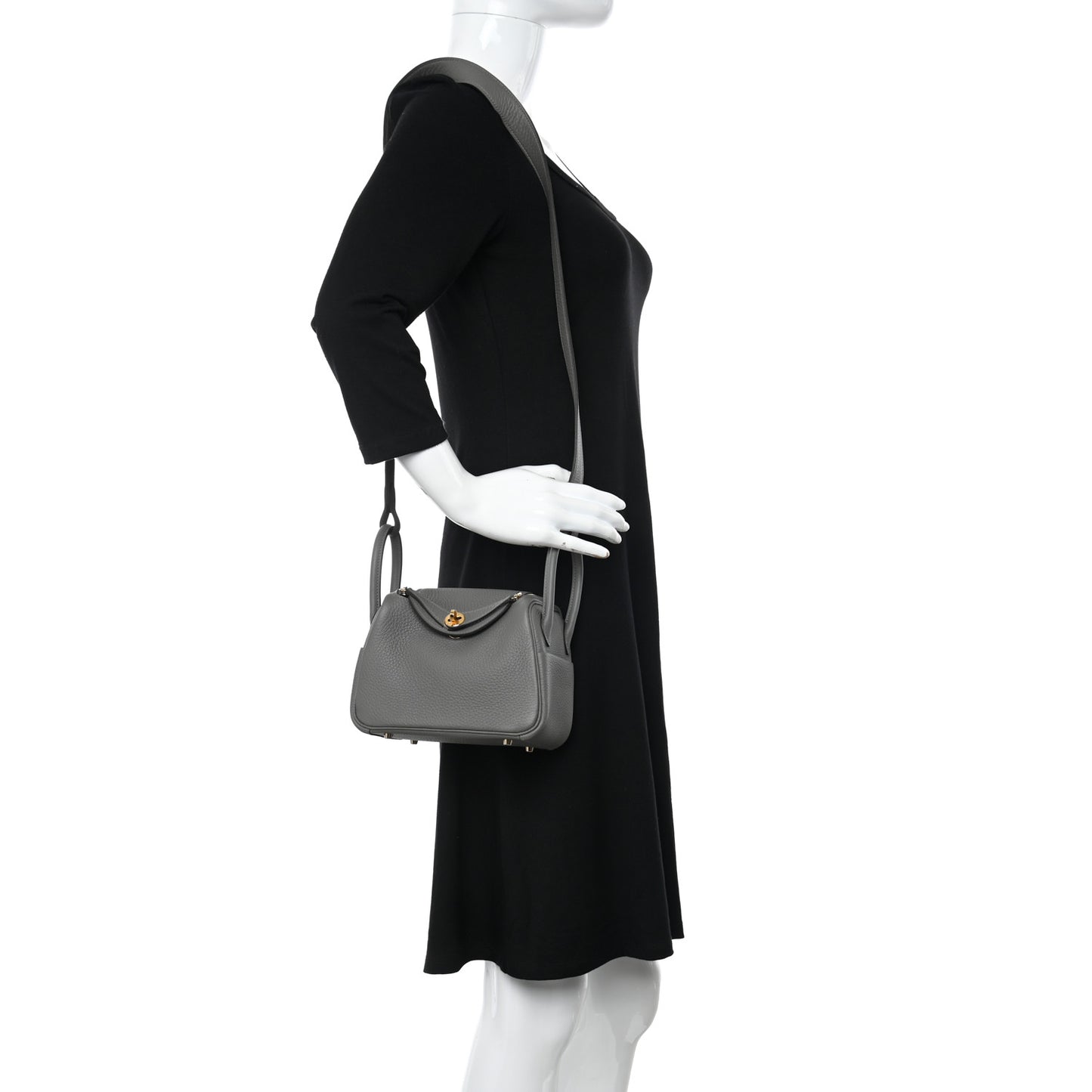 Taurillon Clemence Mini Lindy 20 Gris Meyer