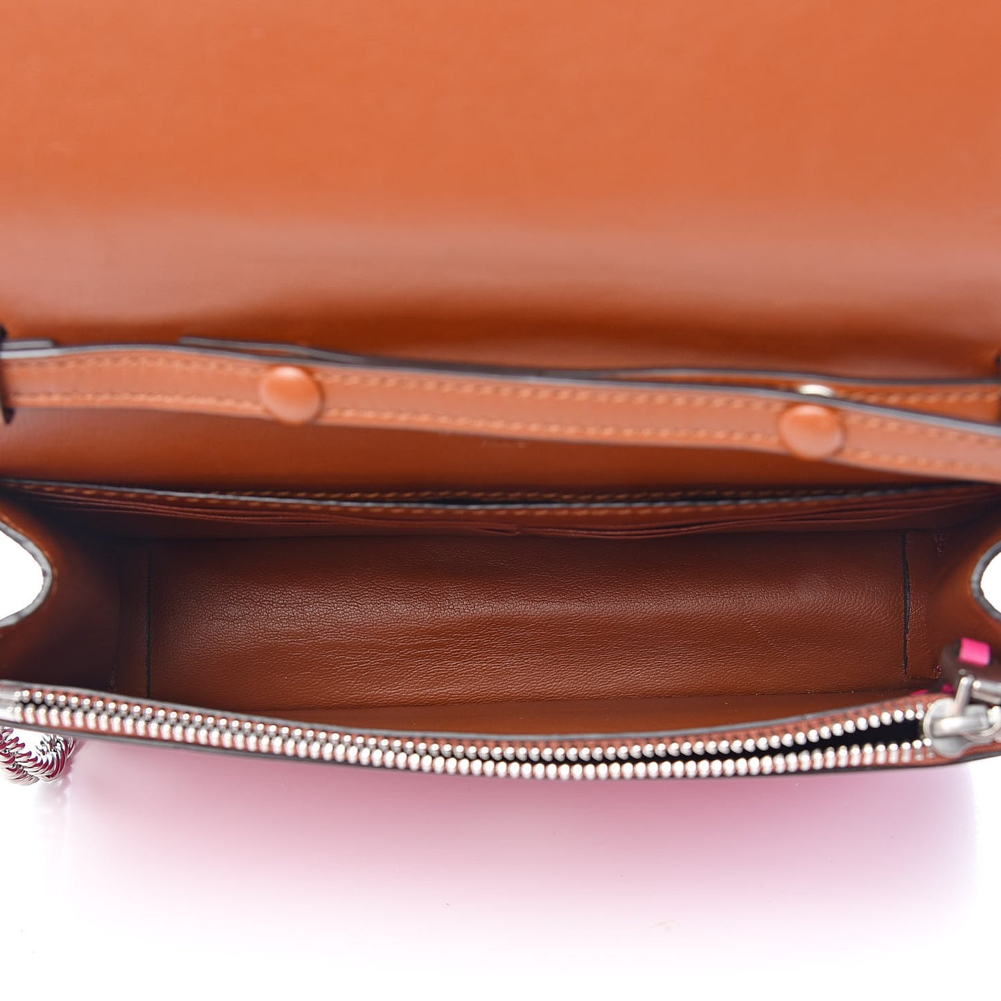 Lambskin Emblem Chain Wallet Cyclamen