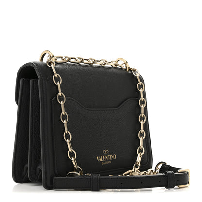 Valentino Garavani Grainy Calfskin Medium VLTN Uptown Shoulder Bag Black 3 of 12